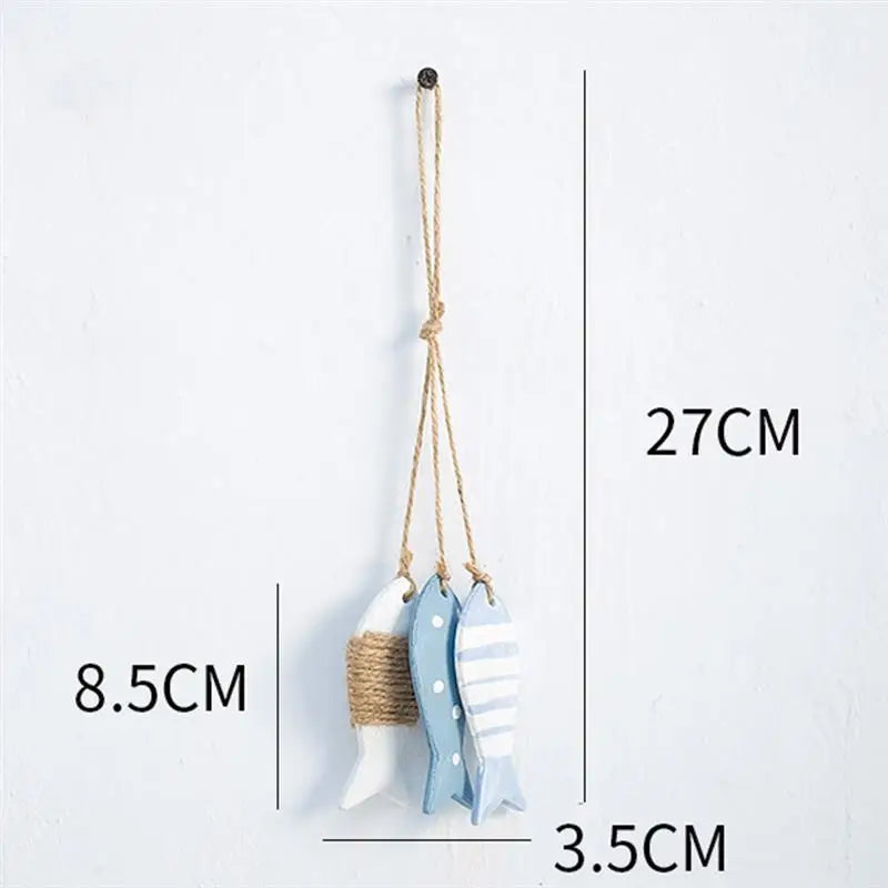 Fish String Wooden Fish Cast Nets For Fishing For Kindergarten Fish Skewers Solid Wood Carving Pendant Wooedn Fish Hanging