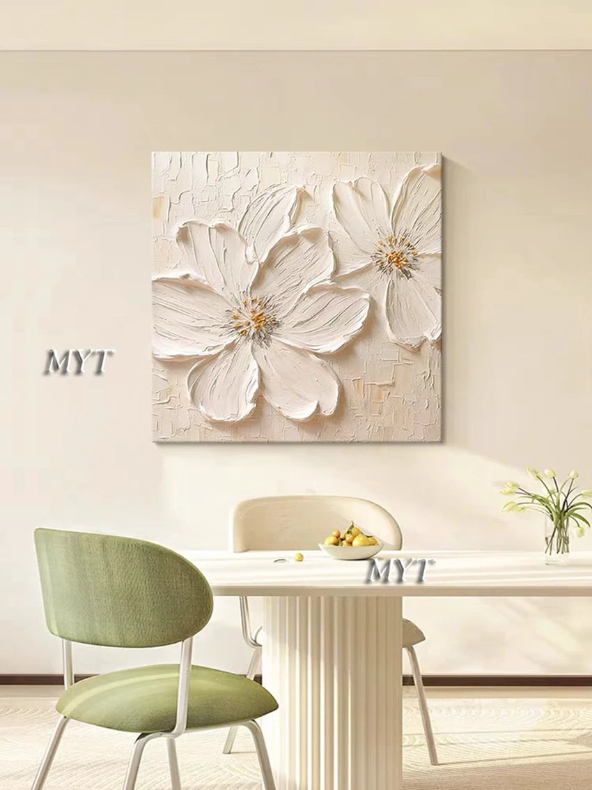 Flower Pictures Pieces White Flower Wall Art Oil Paintings Unframed