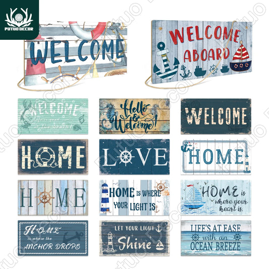 Beach Home Signs Wood Wall Plaque Wooden Signs Welcome