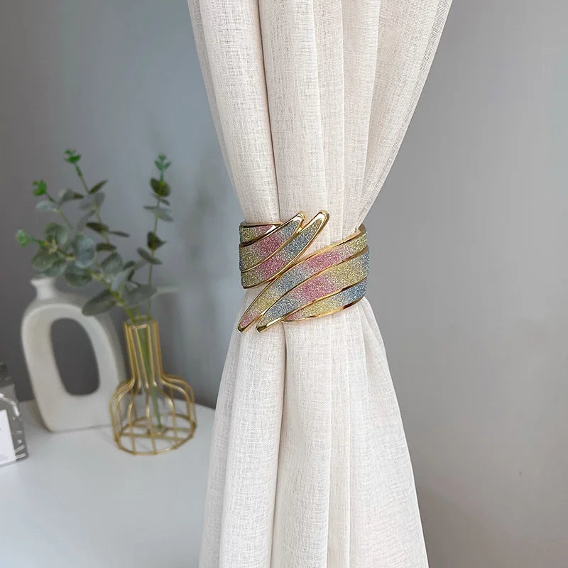 Curtain Decorative Strap Metal Pearl Curtain Buckle Home Decoration Accessories Modern Tiebacks For Curtains