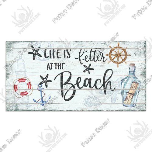 Beach Home Signs Wood Wall Plaque Wooden Signs Welcome