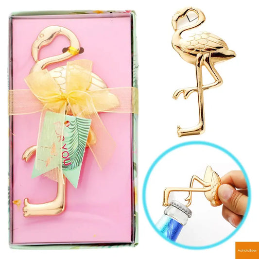 1pc Zinc Alloy Flamingo Shape Beer Bottle Opener Package Funny Beer Opener Tools Kichen Accessories Wedding Favors for Guests