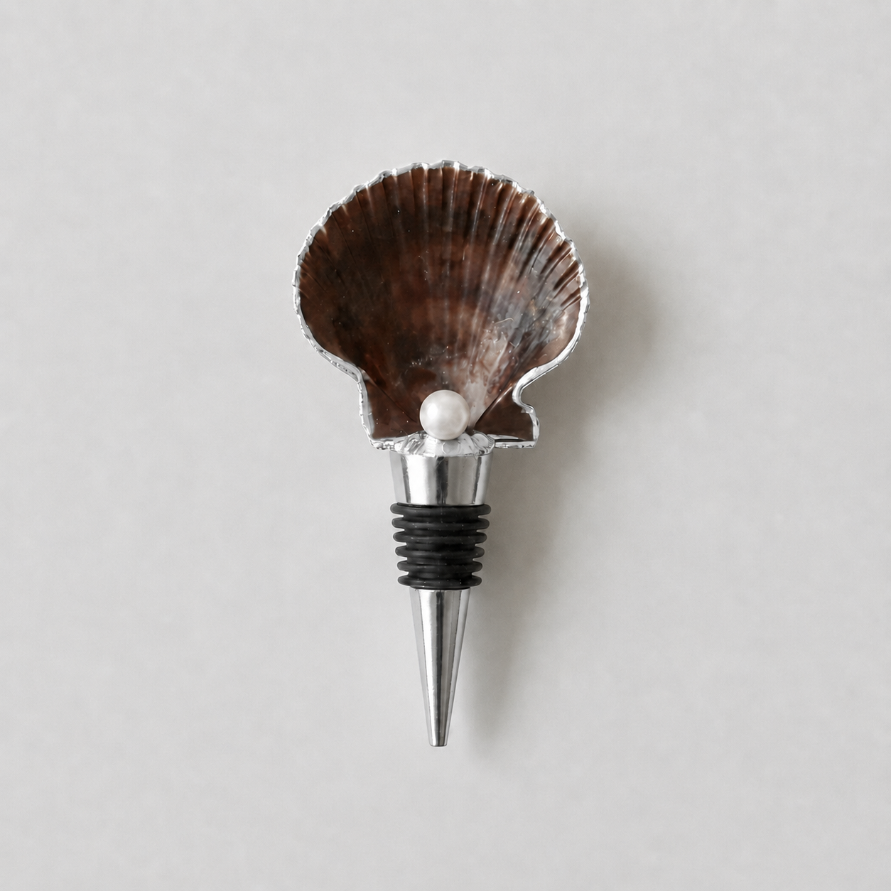 Calico Pearl Scallop Shell Wine Stopper