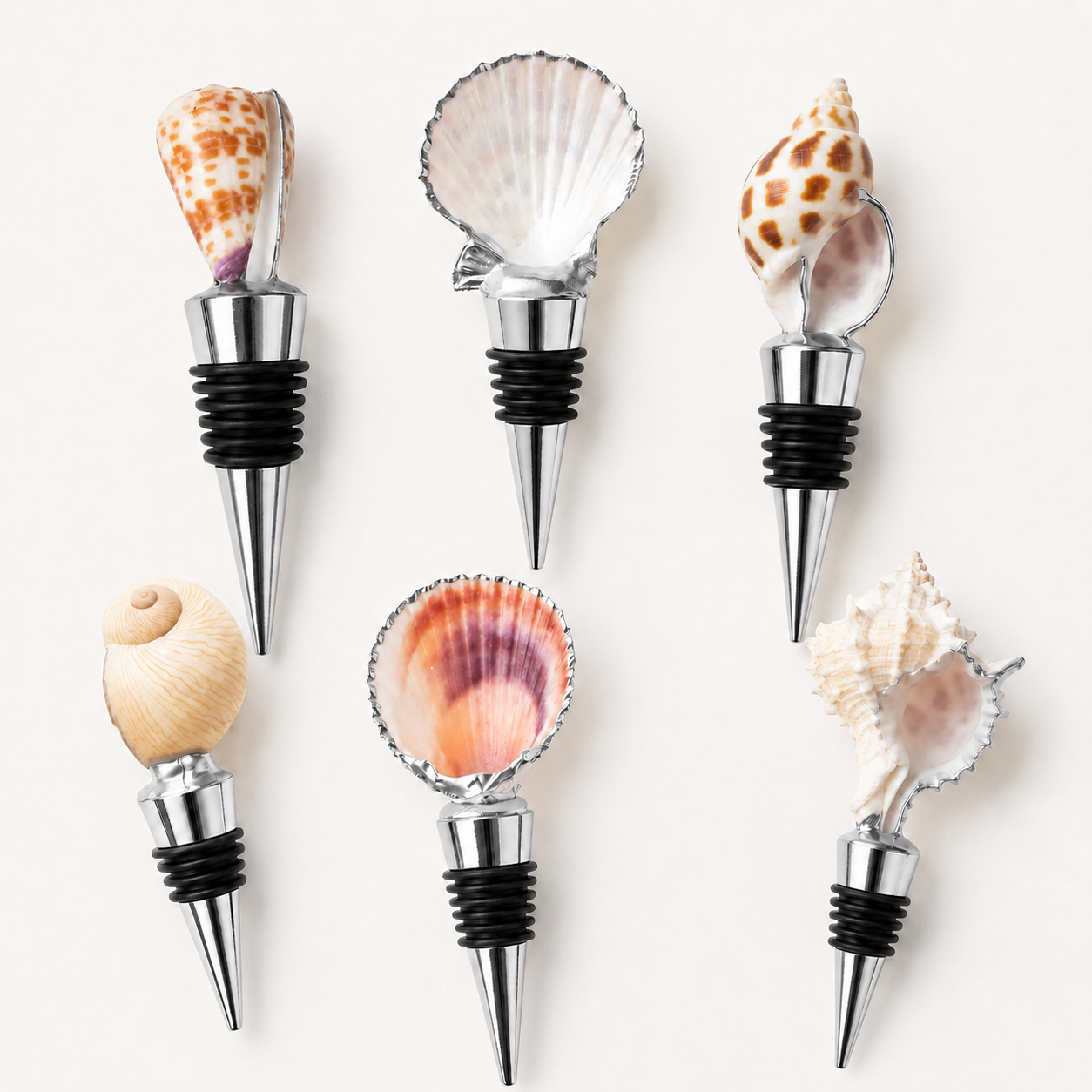 Micro Luxury Shell Wine Stopper Pack 12 Pc