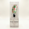 Pink pineapple motif oyster shell wine stopper with gold finish