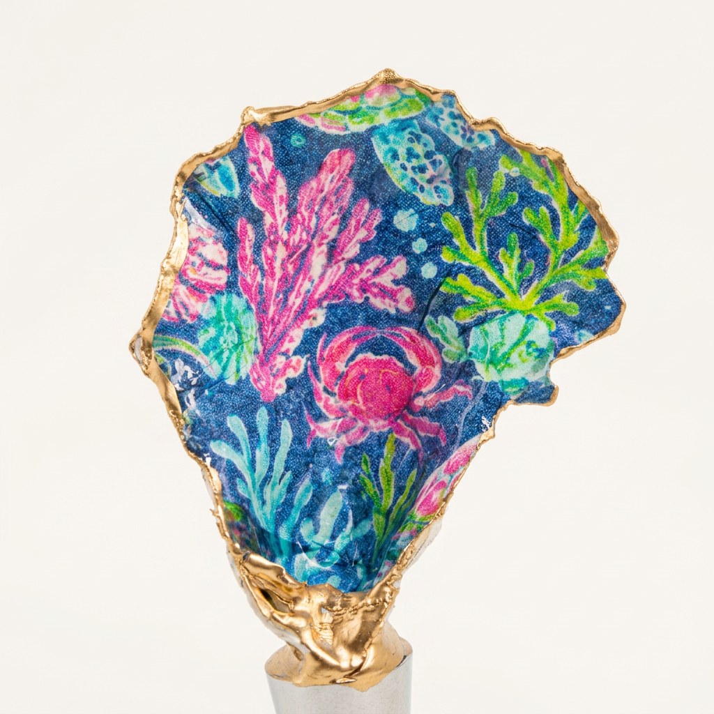 Lily Inspired Sea Oyster Shell Wine Stopper