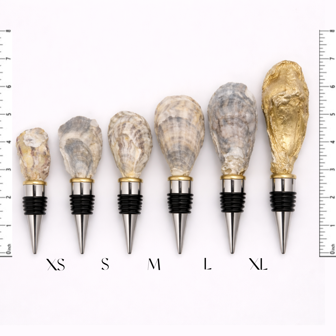 Please Leave By 9 Oyster Shell Wine Stopper