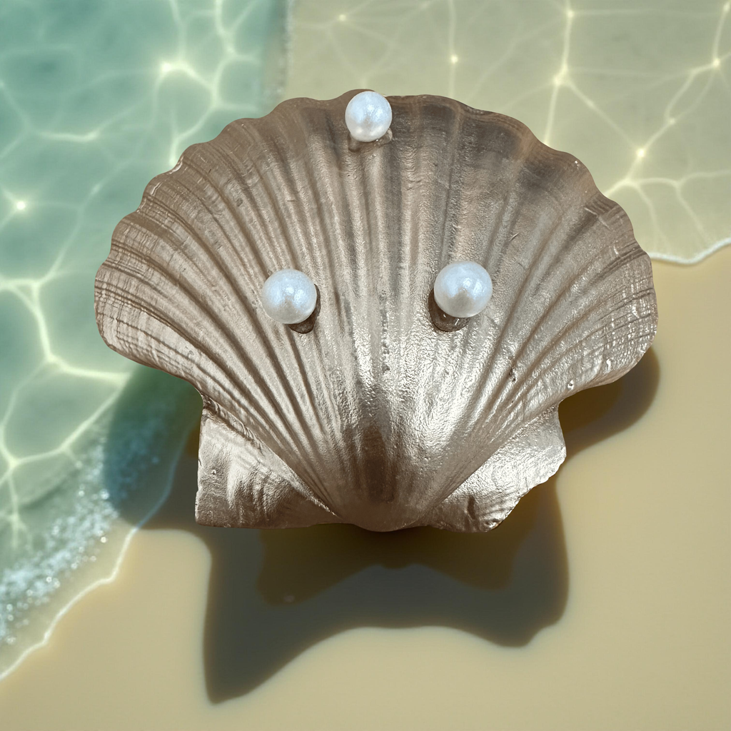 Garden Bloom with Gold Accents Scallop Dish