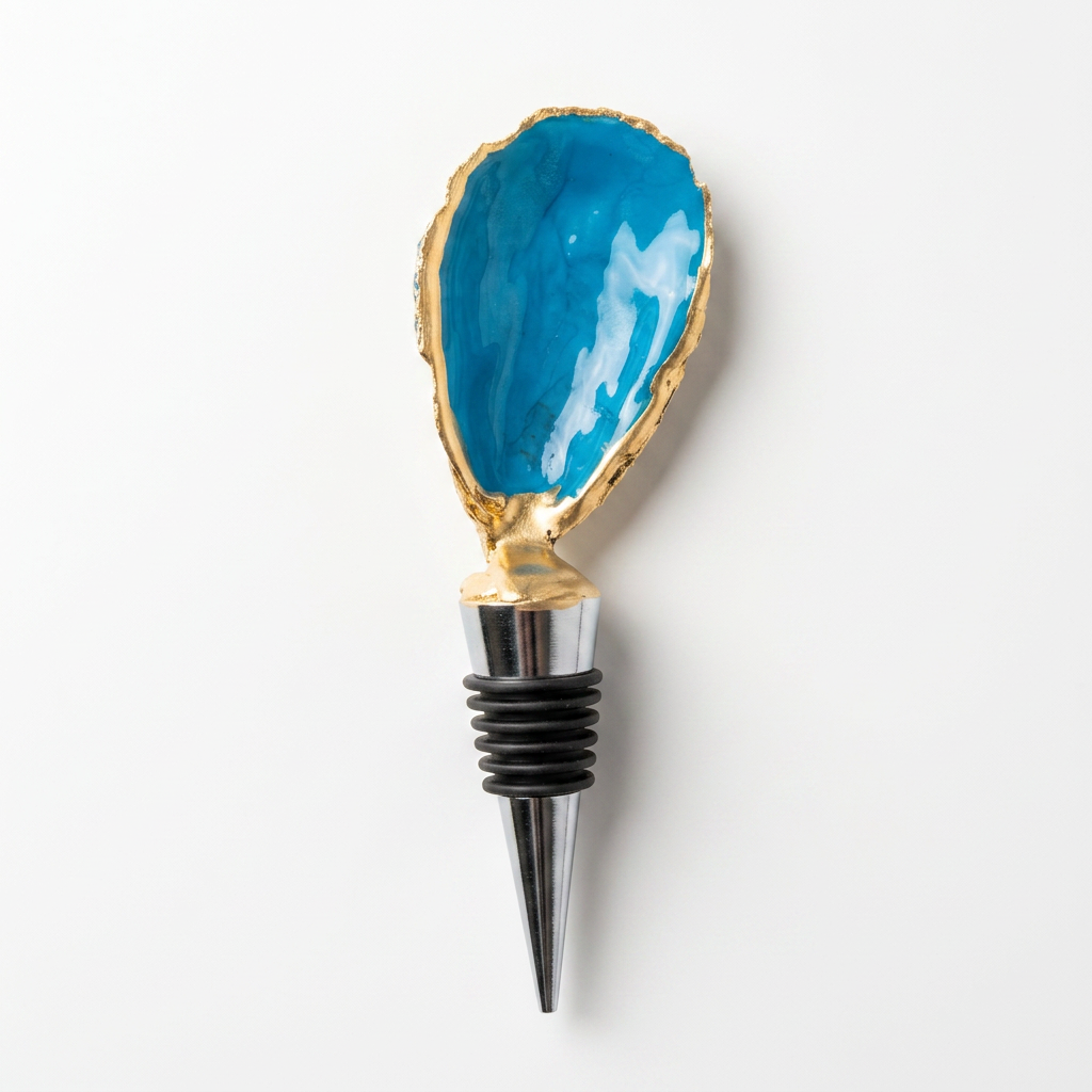Coastal Blues Oyster Shell Stopper Set