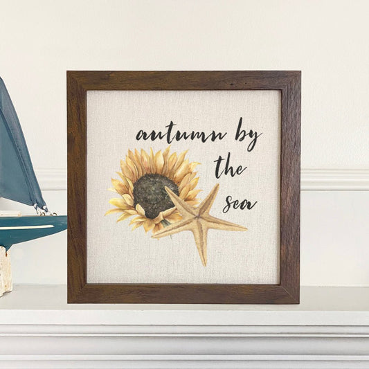 Autumn by the Sea - Framed Sign - Shell Yeah by JaksWalnutCS-BFS-11215-BRNHome Decor