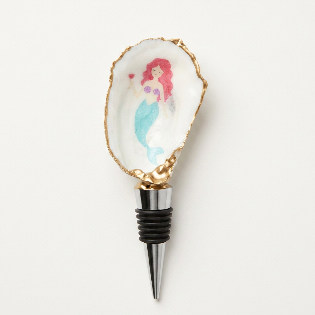 Mermaid Wine Glass Oyster Shell Wine Stopper