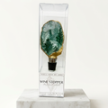 Evergreen green oyster shell wine stopper with gold rim finish