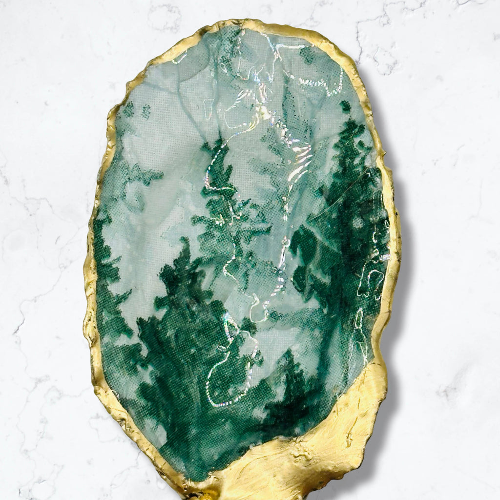 Evergreen Forest Oyster Shell Wine Stopper