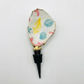 Seashell motif oyster shell wine stopper with gold rim finish