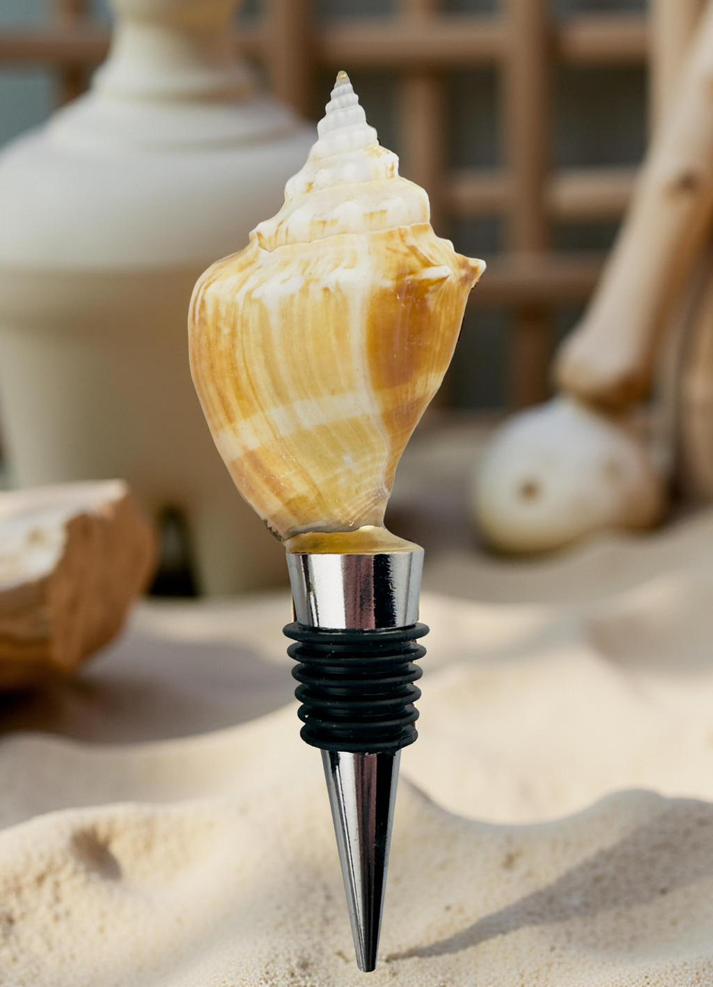 Natural Spiral Conch Shell Wine Stopper