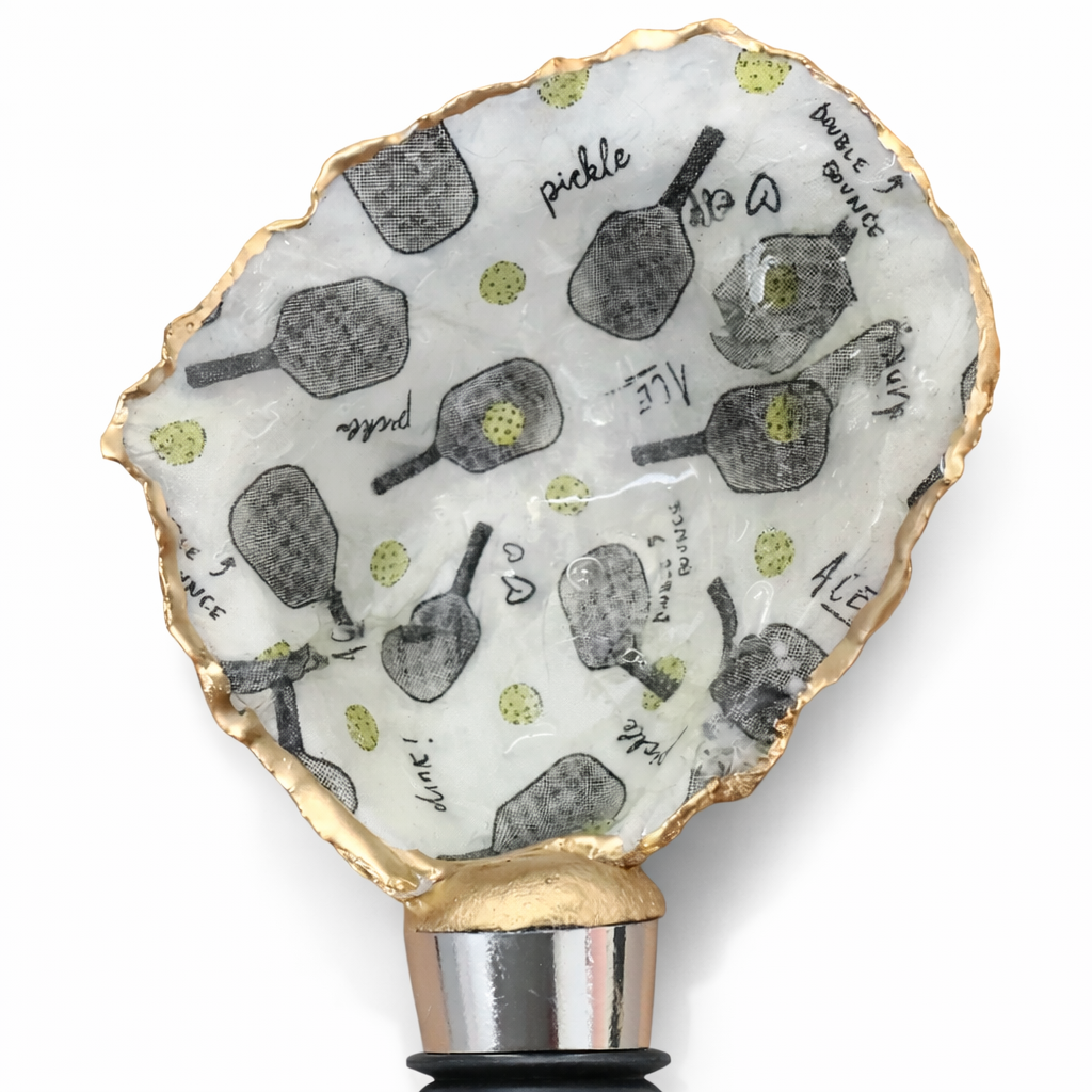 Pickleball Oyster Shell Wine Stopper
