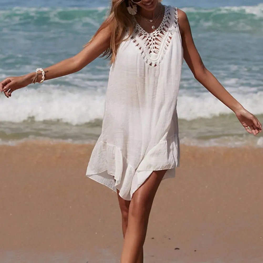 Backless Dress Stylish Lace-up Crochet Beach Dress - Shell Yeah by JaksOne SizeBlackBLACK-ONESIZE-CHINAOther