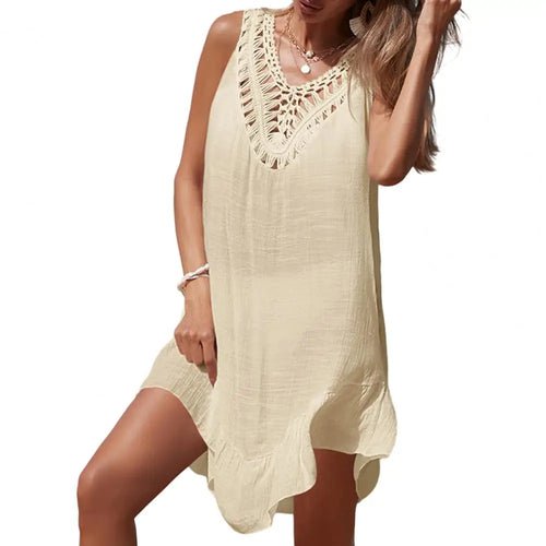Backless Dress Stylish Lace-up Crochet Beach Dress - Shell Yeah by JaksOne SizeApricotAPRICOT-ONESIZE-CHINAOther