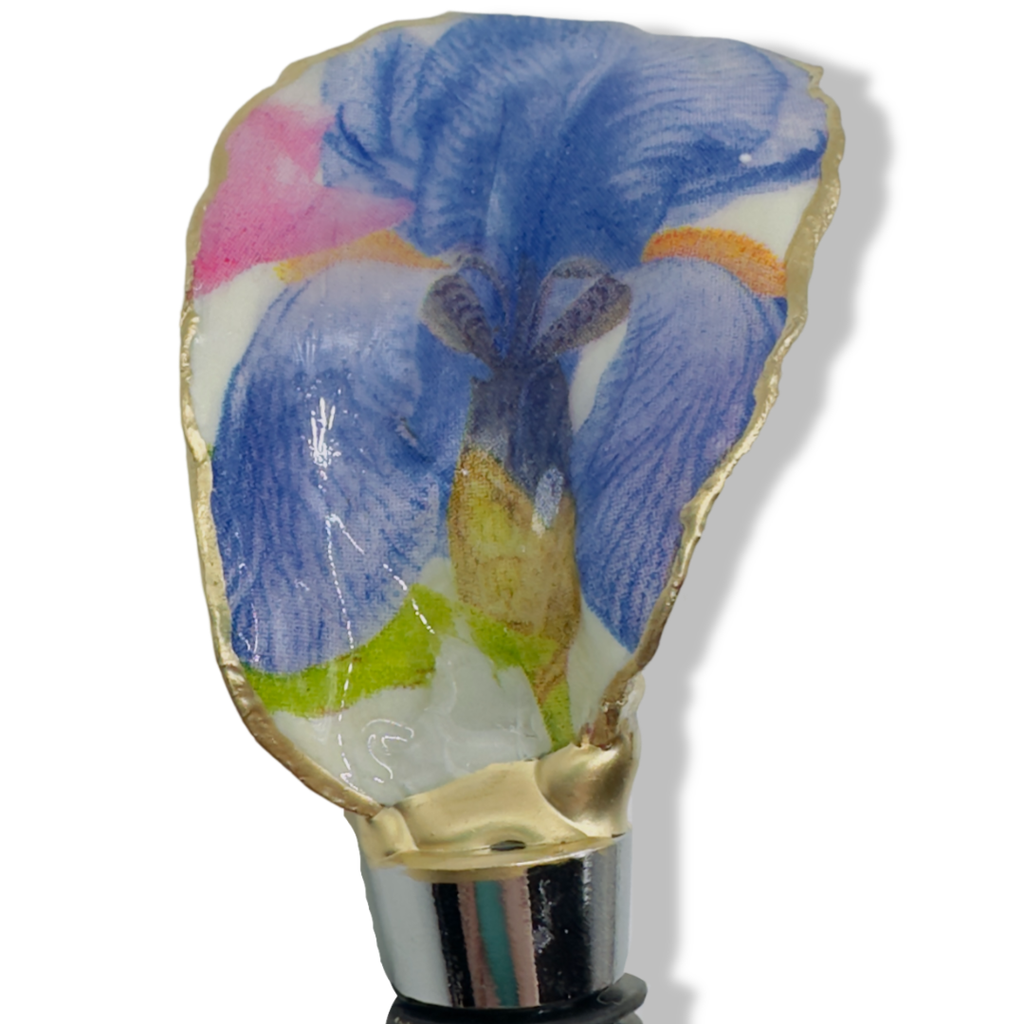 Floral Garden Oyster Shell Wine Stopper