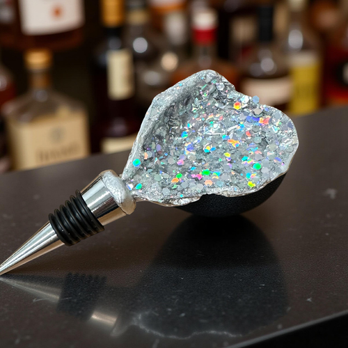 Disco Tide Glitter Oyster Shell Wine Stopper