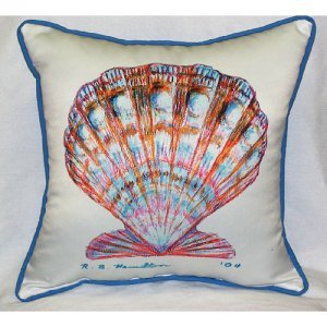 Betsy Drake ZP112 Scallop Shell Throw Pillow- 22 x 22 in. - Shell Yeah by JaksBTDR484Textiles & Pillows