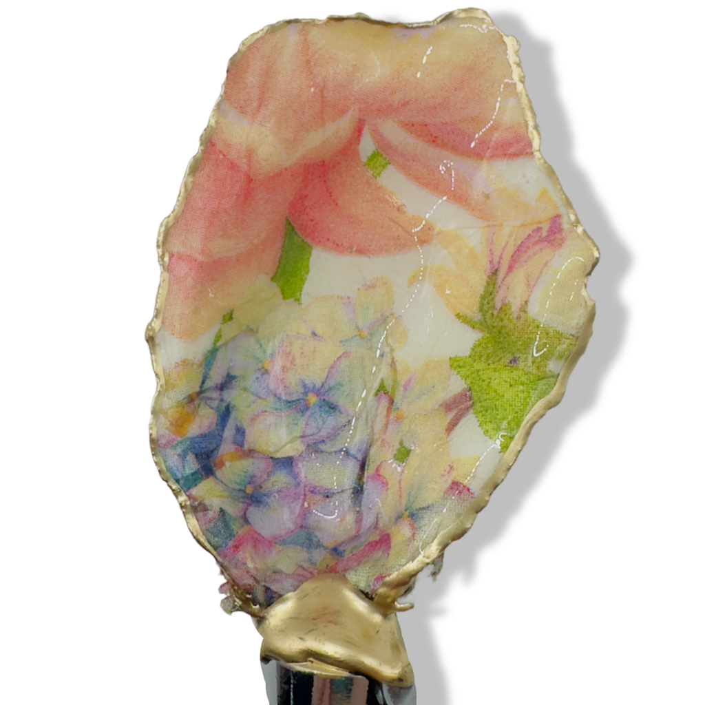 Floral Garden Oyster Shell Wine Stopper