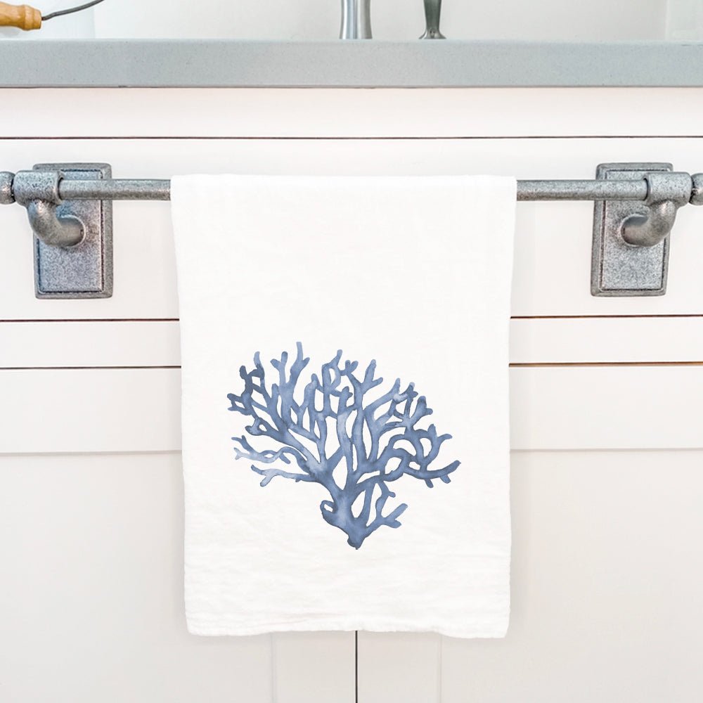 Blue Coral - Cotton Tea Towel - Shell Yeah by JaksCS-CTT-11135Kitchen