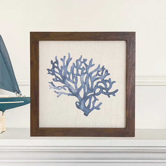 Blue Coral - Framed Sign - Shell Yeah by JaksWalnutCS-BFS-11135-BRNHome Decor