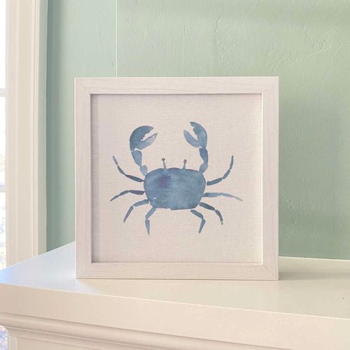Blue Crab - Framed Sign - Shell Yeah by JaksWhite-washedCS-BFS-11111-WHTHome Decor