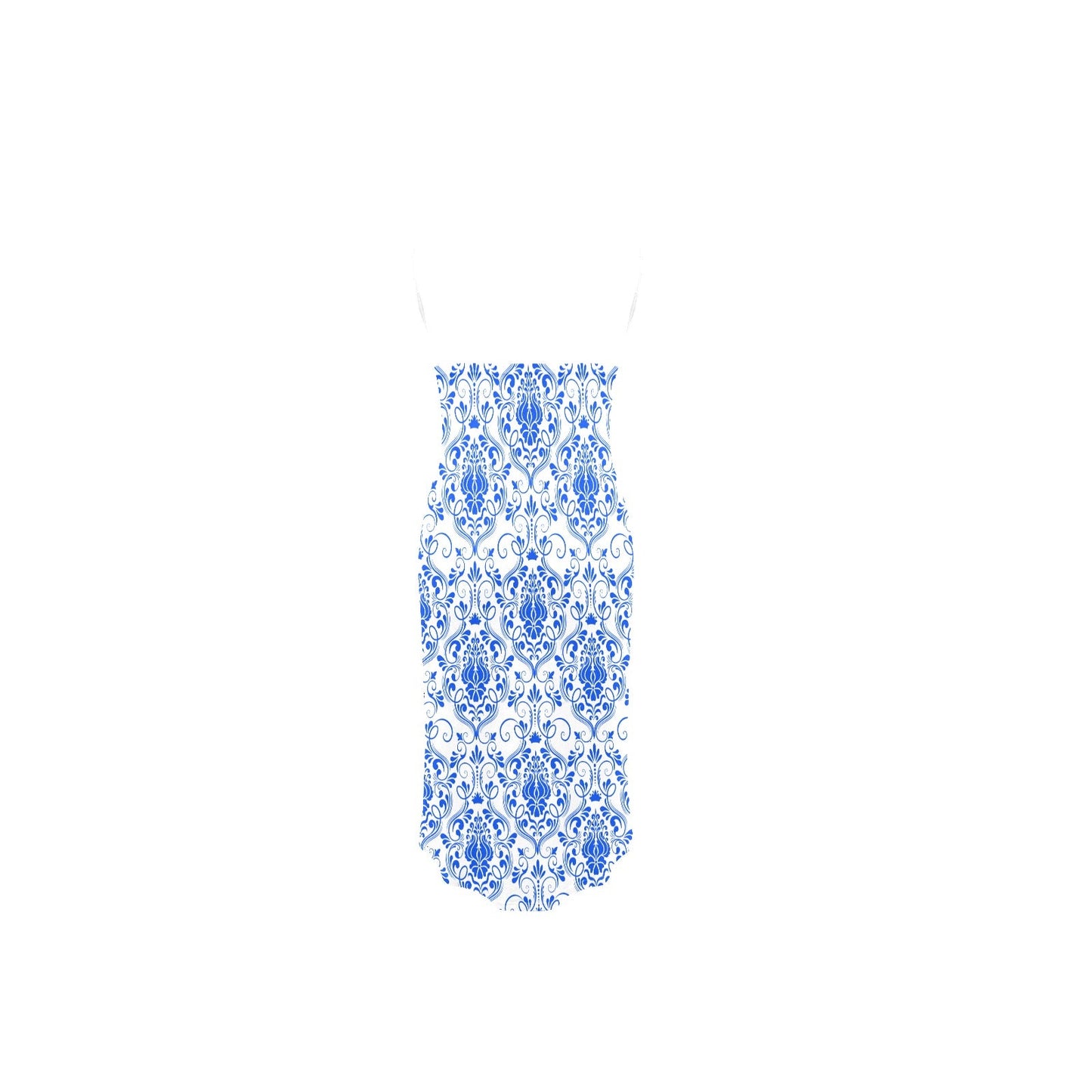 Blue Geometric Spaghetti Strap Backless Beach Dress - Shell Yeah by JaksWhiteSD632CAAD91294FAE8E7E1DEA13C4C66E
