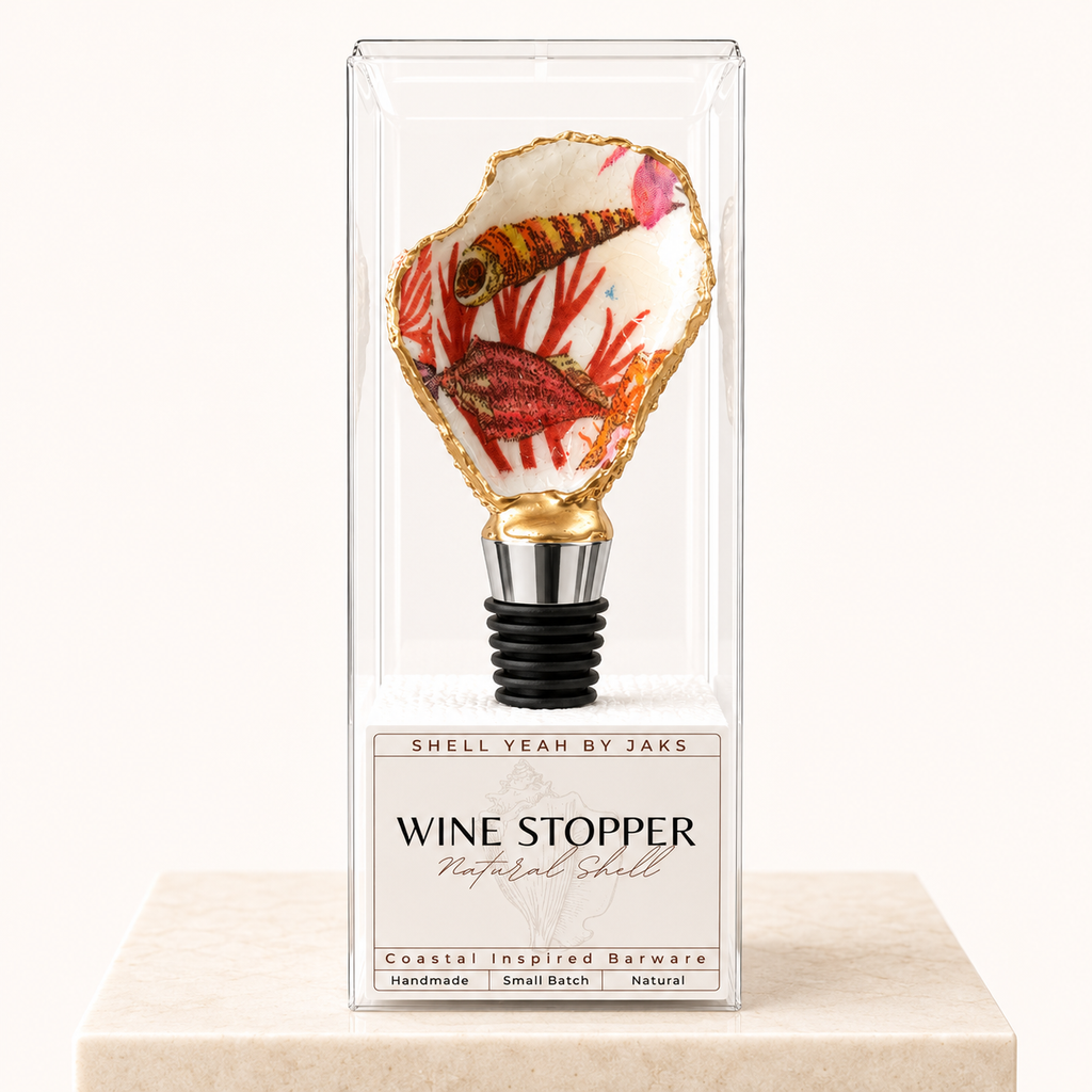 Coral Reef Oyster Shell Wine Stopper