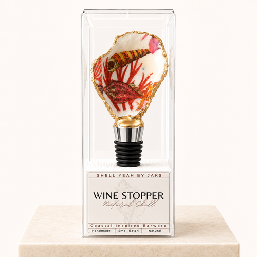 Coral Reef Oyster Shell Wine Stopper