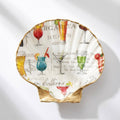 Scallop shell cocktail trinket tray with gold rim finish