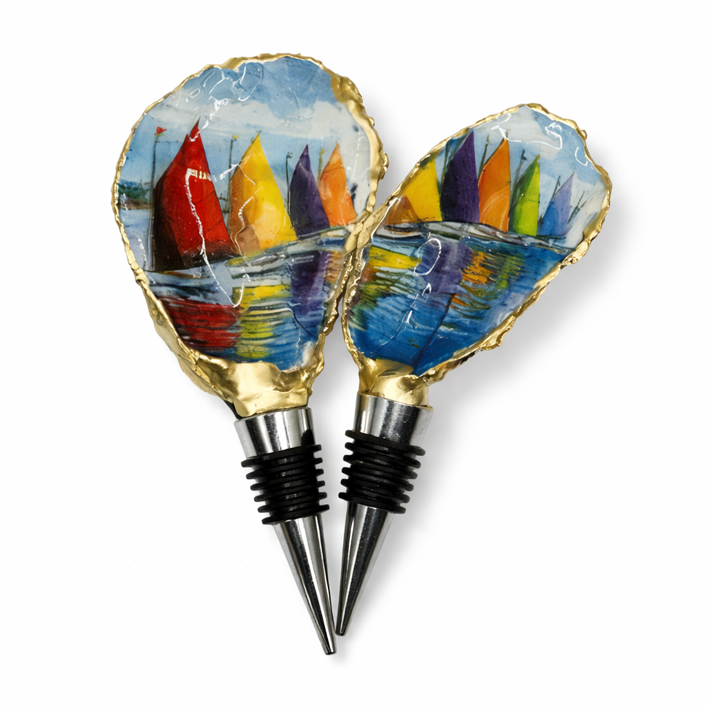 Sailaway Regatta Oyster Shell Wine Stopper