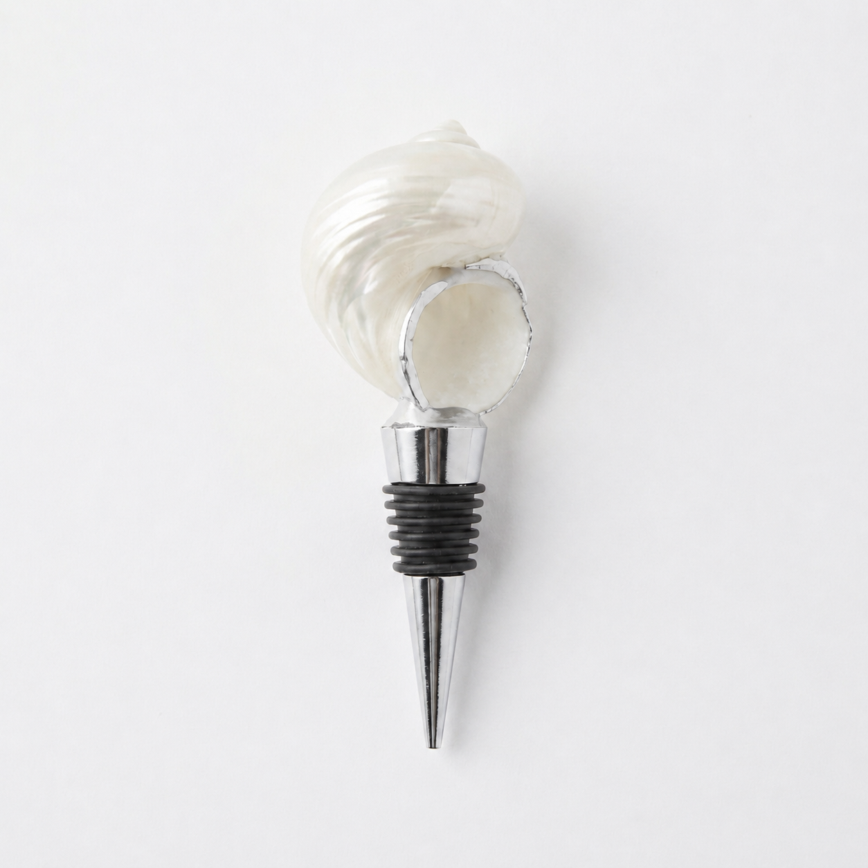 Iridescent Natural Spiral Shell Wine Stopper