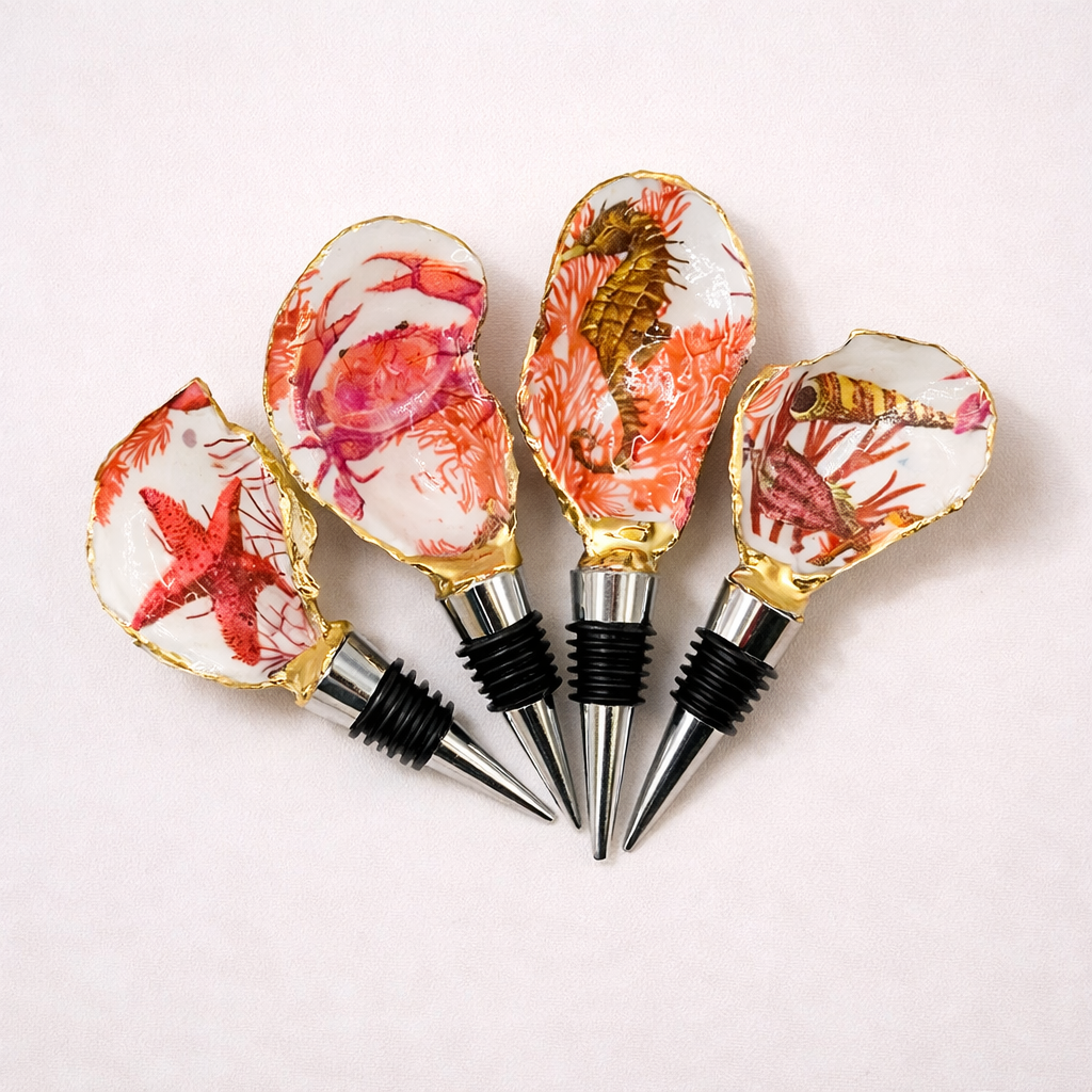 Coral Reef Oyster Shell Wine Stopper