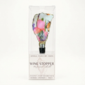 Butterfly and floral motif oyster shell wine stopper with gold finish
