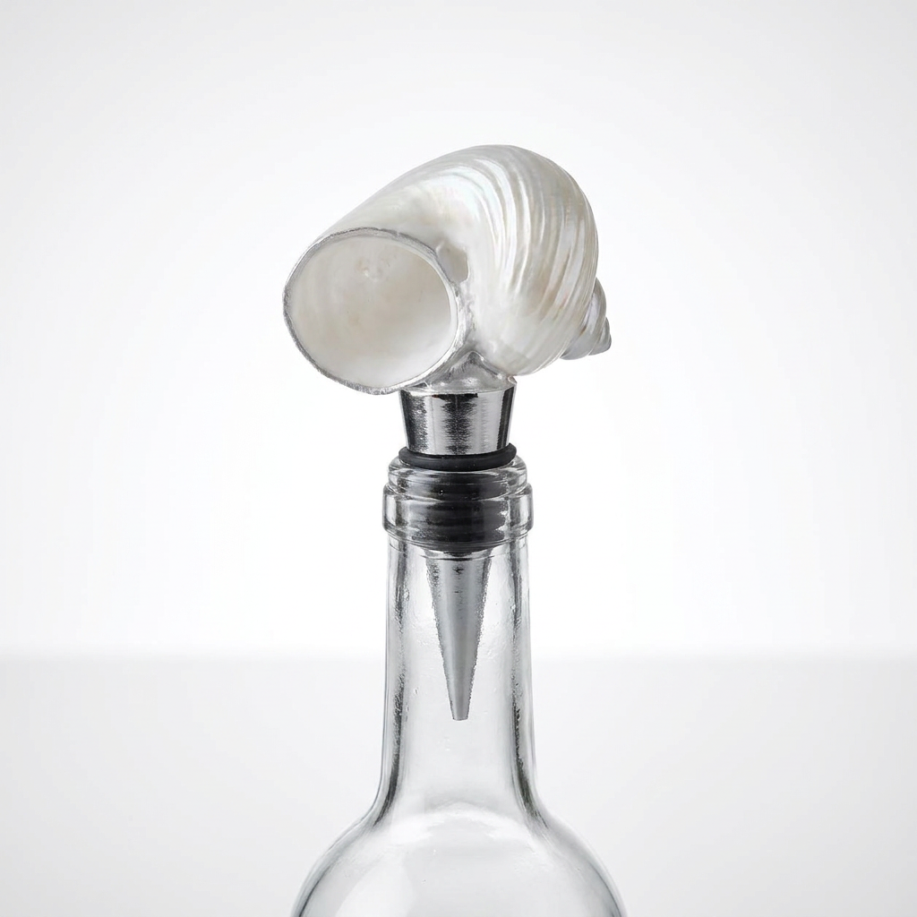 Iridescent Natural Spiral Shell Wine Stopper
