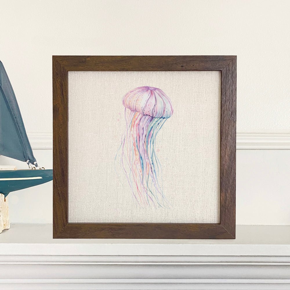 Colorful Jellyfish - Framed Sign - Shell Yeah by JaksWalnutCS-BFS-11134-BRNHome Decor