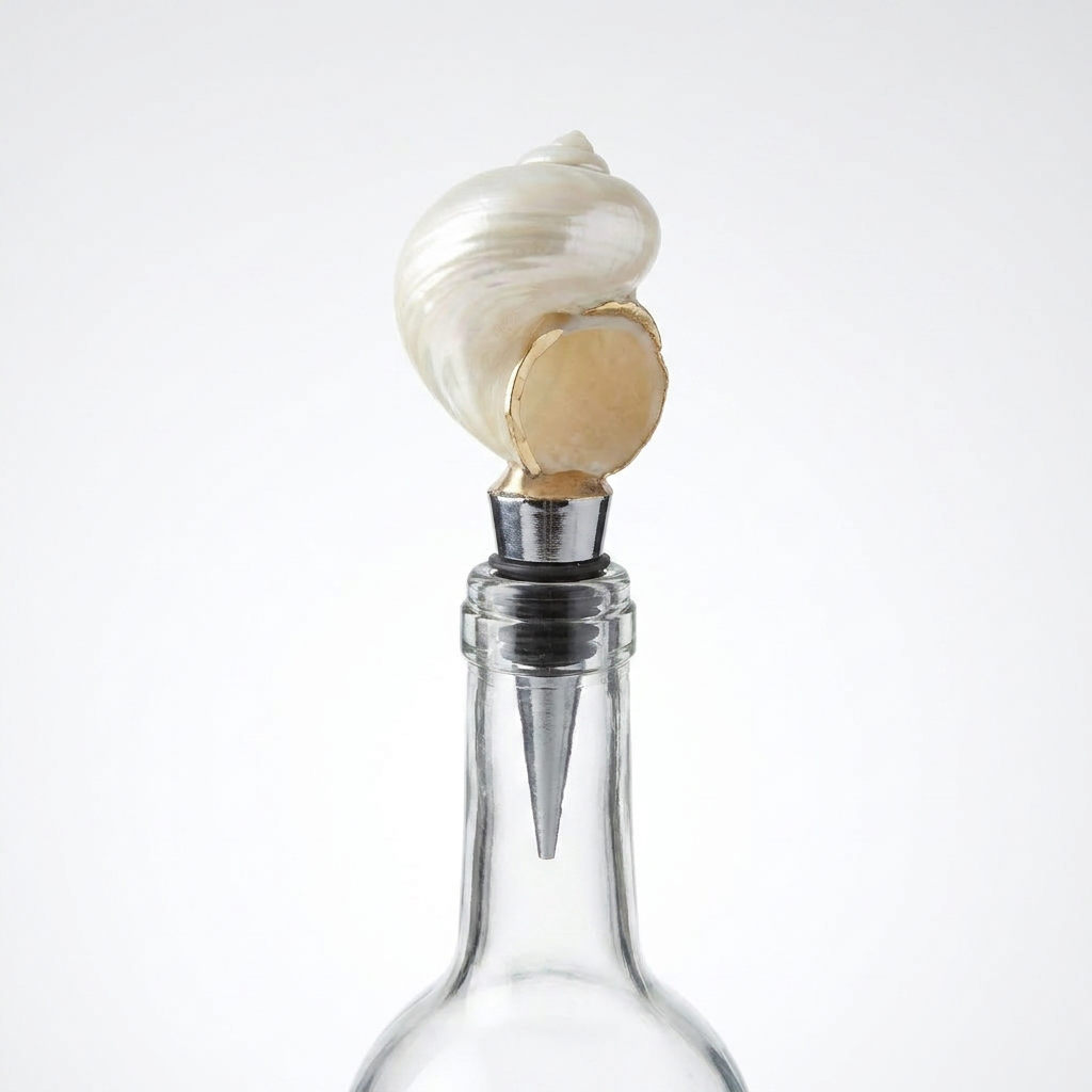 Iridescent Natural Spiral Shell Wine Stopper