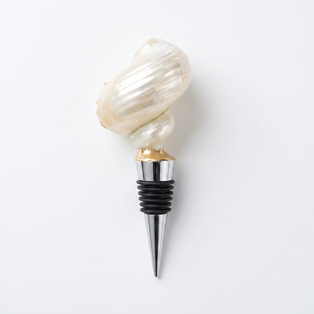 Iridescent Natural Spiral Shell Wine Stopper