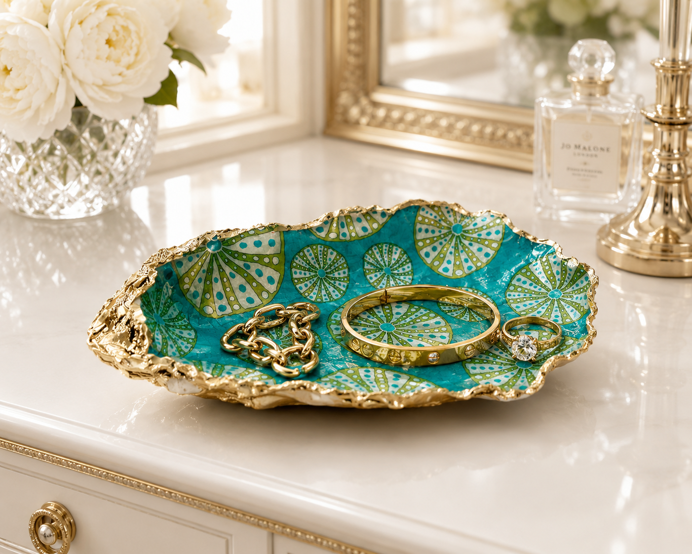 Sea Urchin Tide Oyster Shell Jewelry Dish