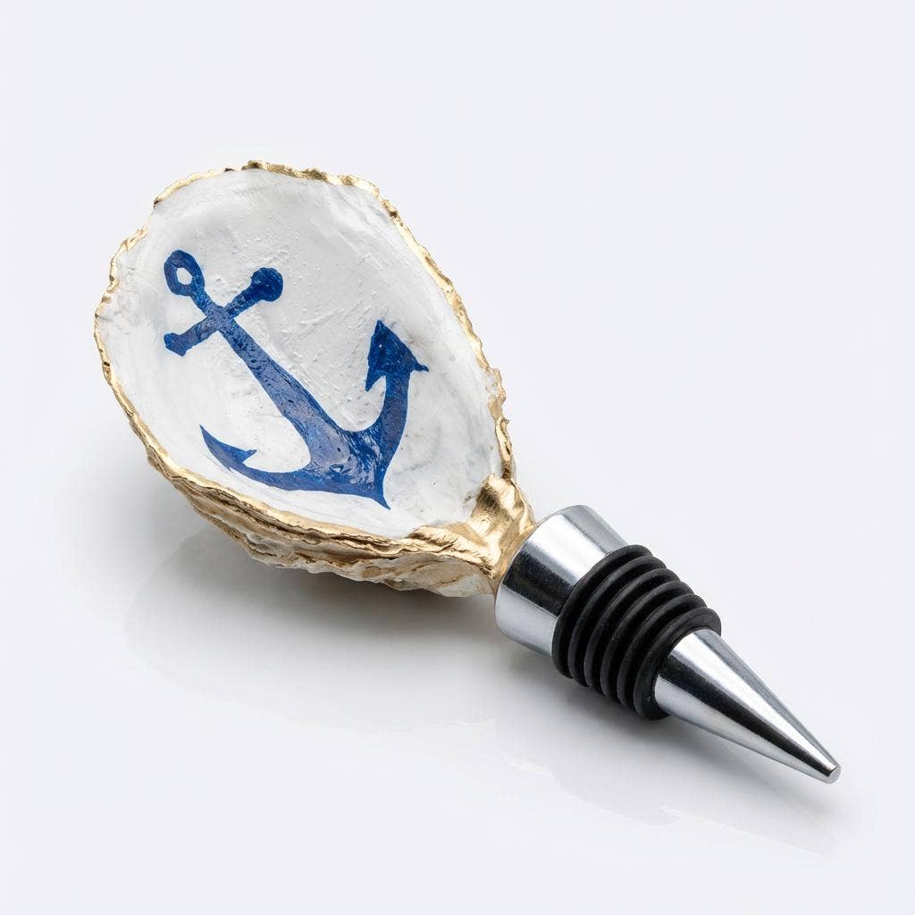 Coastal Anchor Oyster Shell Wine Stopper