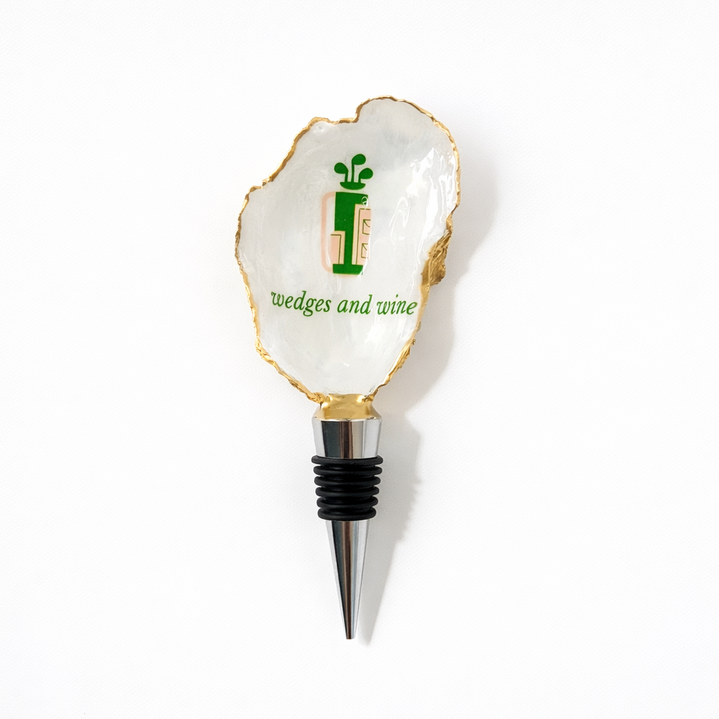Wedges and Wine Oyster Shell Wine Stopper
