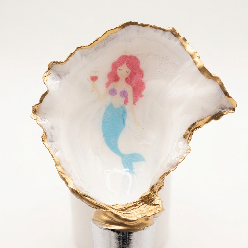 Mermaid Wine Glass Oyster Shell Wine Stopper
