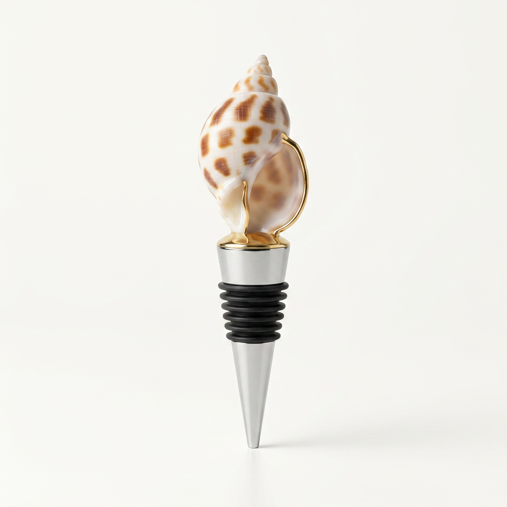 Areola Babylonia Shell Wine Stopper Coastal Gift