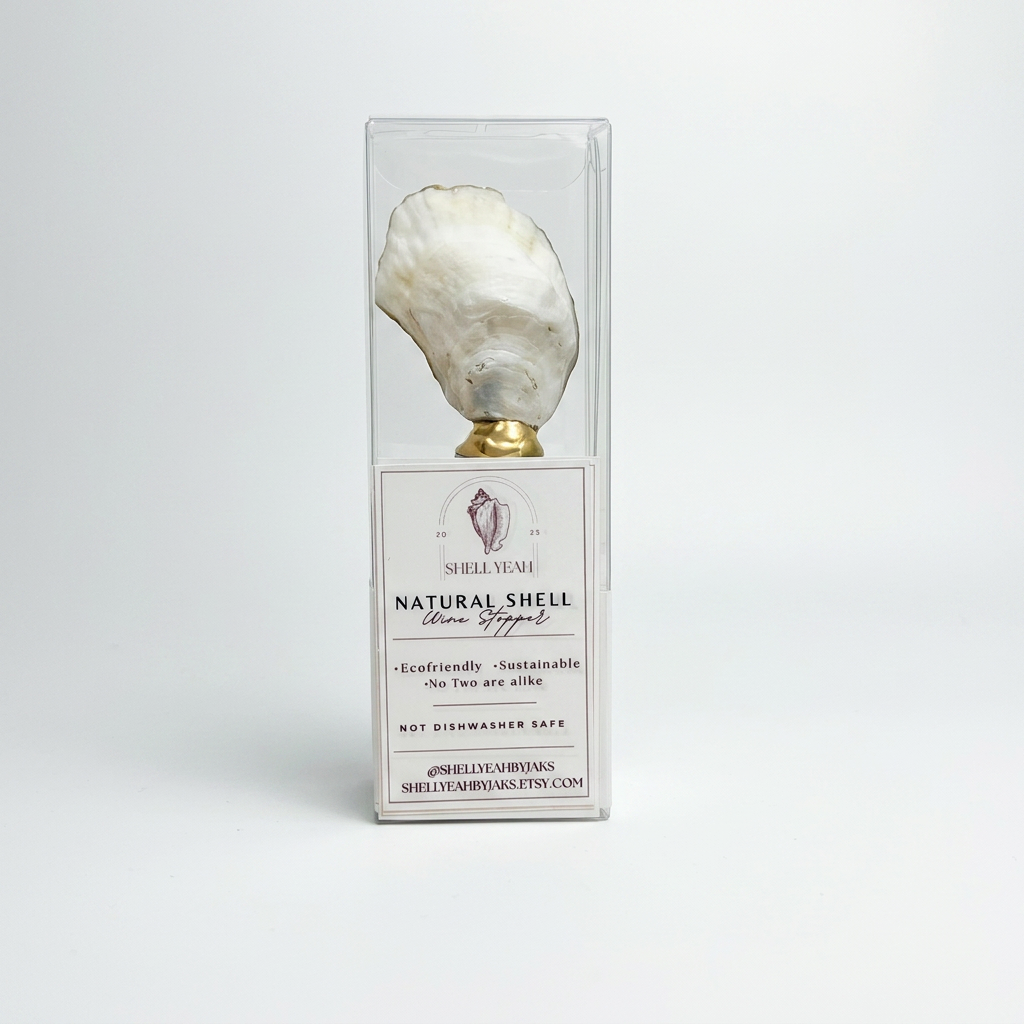 Azure Agapanthus Oyster Shell Wine Stopper