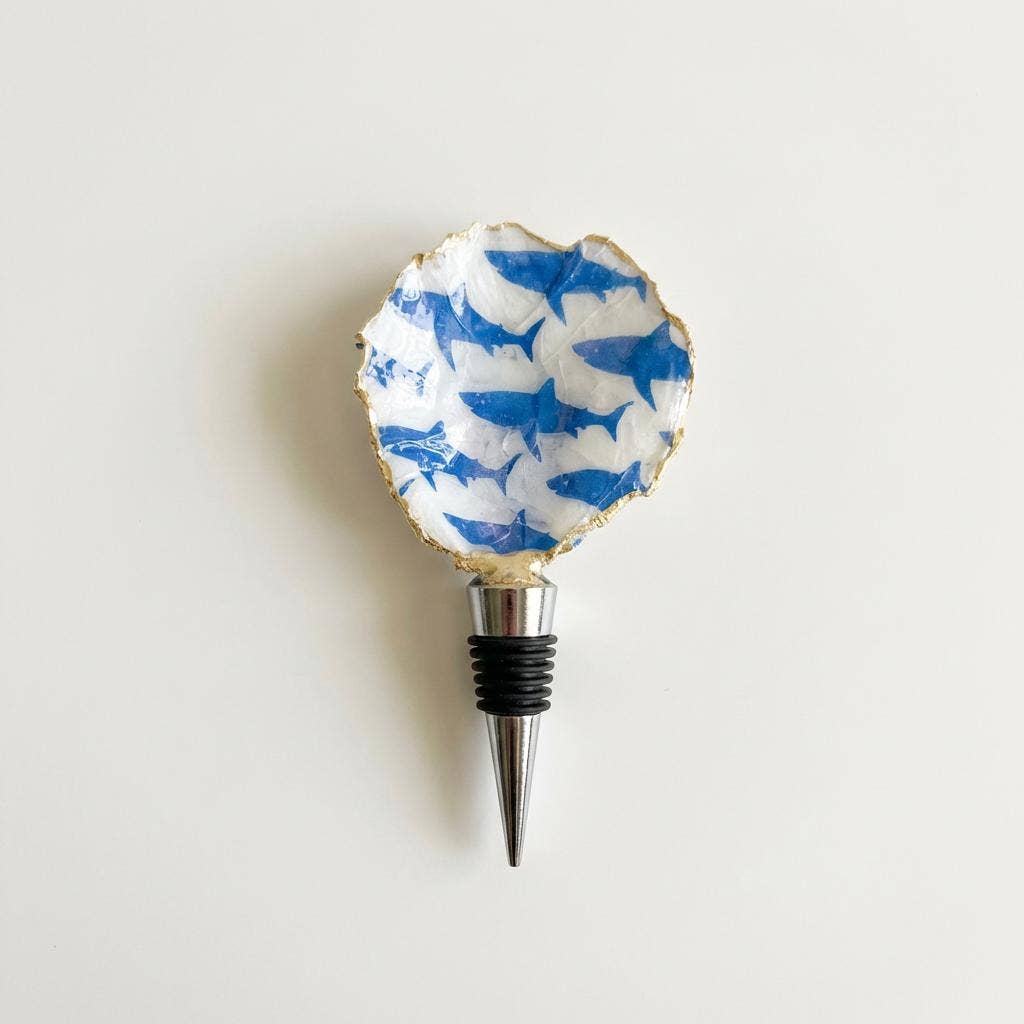 Blue White Oyster Shell Stopper Pack 12 Piece