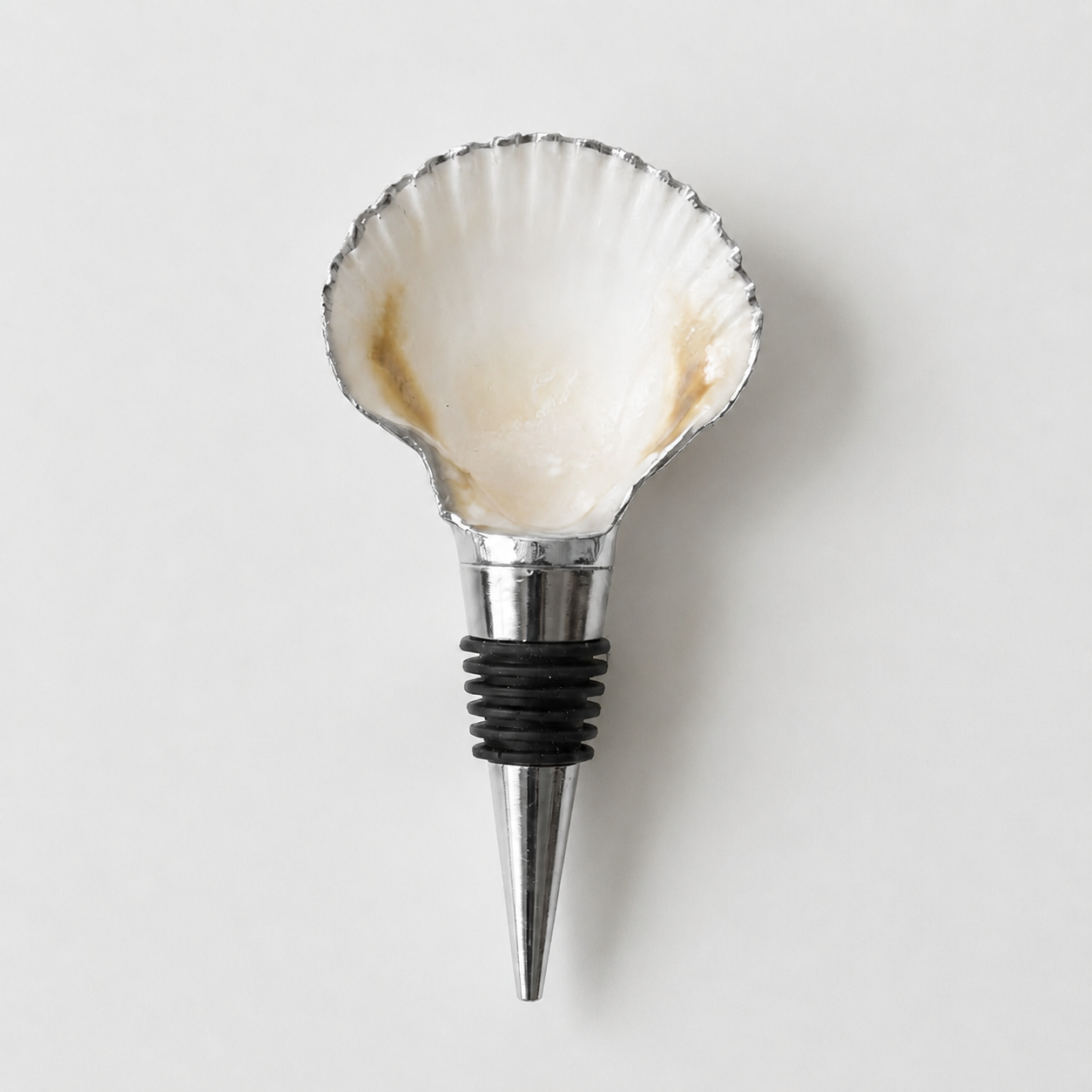 Calico Pearl Scallop Shell Wine Stopper