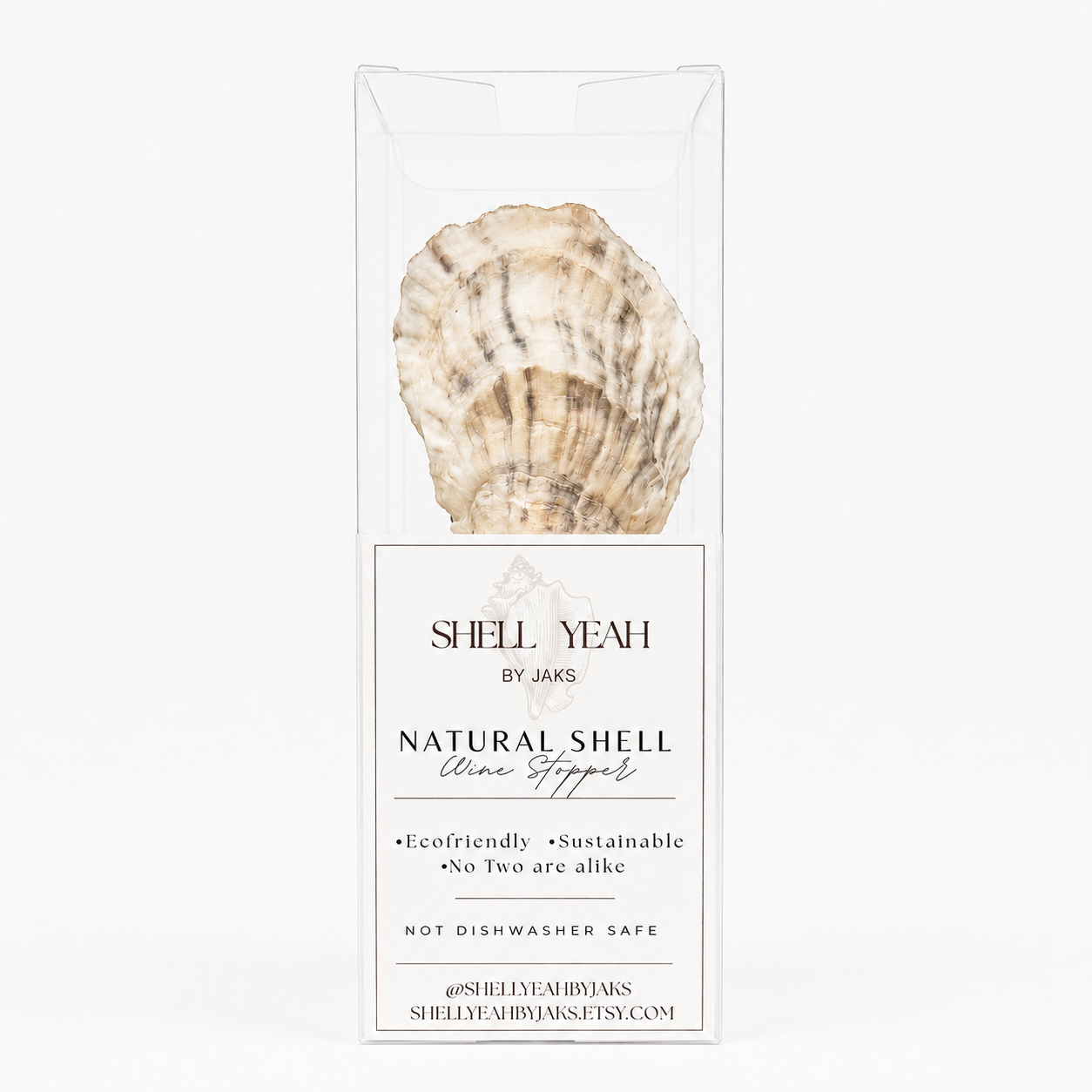 Wedges and Wine Oyster Shell Wine Stopper